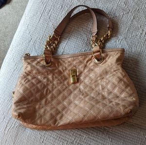 Marc Jacobs quilted camel tan leather handbag